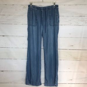Cloth & Stone Chambray Wide Leg Pants Large
